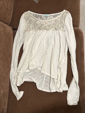 kimchi blue off white lace babydoll long sleeve